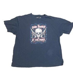 Newport Blue Mens 2nd Amendment is My Gun Permit T-Shirt Blue Graphic T-Shirt